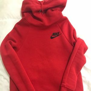 Red cowl neck/hooded Nike sweatshirt